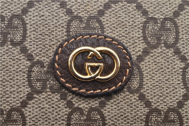 Authentic GUCCI Clutch Hand Bag Purse GG PVC Leather 0141226063 Brown H9612