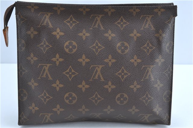 Auth Louis Vuitton Monogram Poche Toilette 26 Cosmetics Pouch M47542 LV H9615