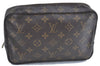 Auth Louis Vuitton Monogram Trousse Toilette 23 Clutch Hand Bag M47524 LV H9618