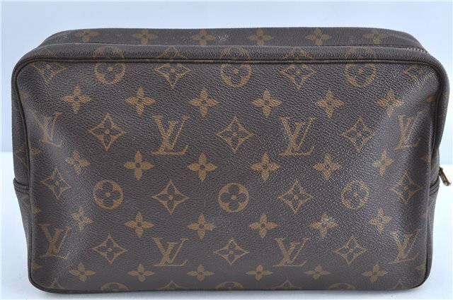 Auth Louis Vuitton Monogram Trousse Toilette 28 Clutch Hand Bag M47522 LV H9623