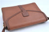 Authentic Burberrys Vintage Leather Shoulder Cross Body Bag Purse Brown H9625