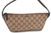 Auth GUCCI Wab Sherry Line Hand Bag Pouch GG Canvas Leather 141809 Brown H9628