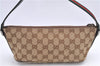 Auth GUCCI Wab Sherry Line Hand Bag Pouch GG Canvas Leather 141809 Brown H9628