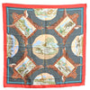 Authentic HERMES Carre 90 Scarf " LA CHASSE en Afrique" Silk Red PB H9629