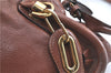 Authentic Chloe Paraty 2Way Shoulder Hand Bag Leather Brown H9634