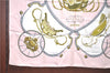 Authentic HERMES Carre 90 Scarf "SPRINGS" Silk Light Pink H9635