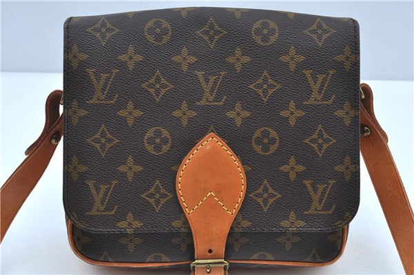 Authentic Louis Vuitton Monogram Cartouchiere MM M51253 Shoulder Cross Bag H9636