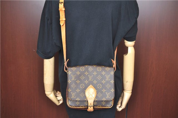 Authentic Louis Vuitton Monogram Cartouchiere MM M51253 Shoulder Cross Bag H9636