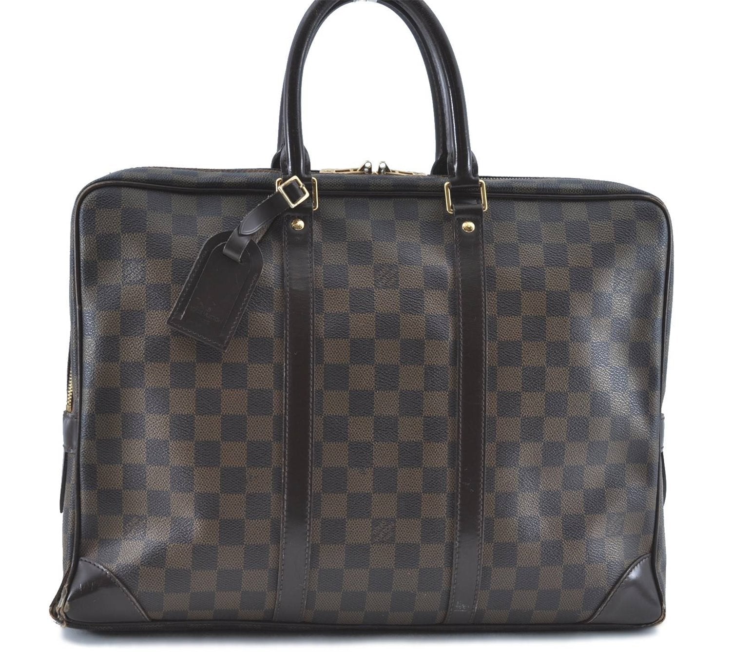Authentic Louis Vuitton Damier Porte Documents Voyage Briefcase N41124 LV H9637
