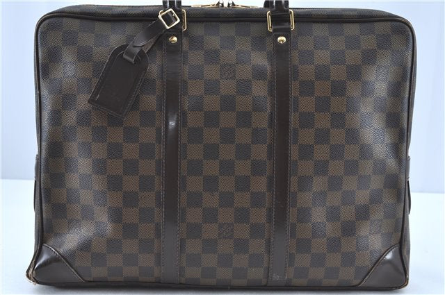 Authentic Louis Vuitton Damier Porte Documents Voyage Briefcase N41124 LV H9637