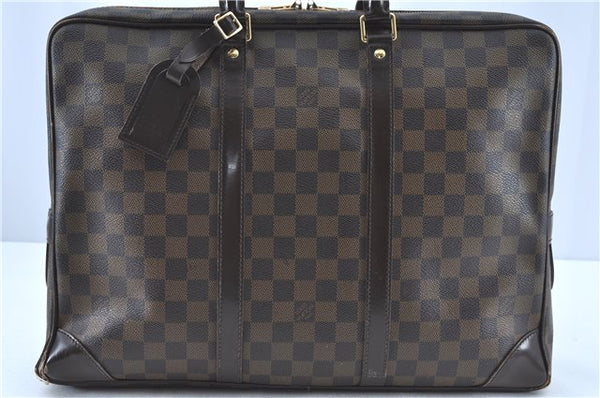 Authentic Louis Vuitton Damier Porte Documents Voyage Briefcase N41124 LV H9637