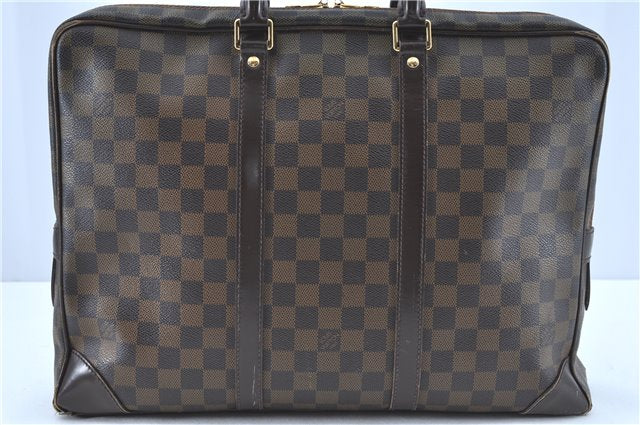 Authentic Louis Vuitton Damier Porte Documents Voyage Briefcase N41124 LV H9637