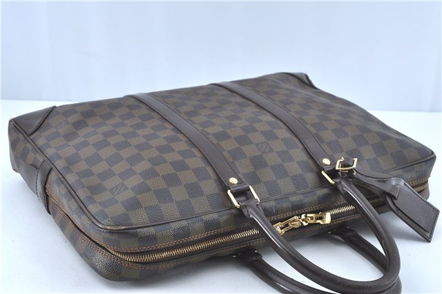 Authentic Louis Vuitton Damier Porte Documents Voyage Briefcase N41124 LV H9637