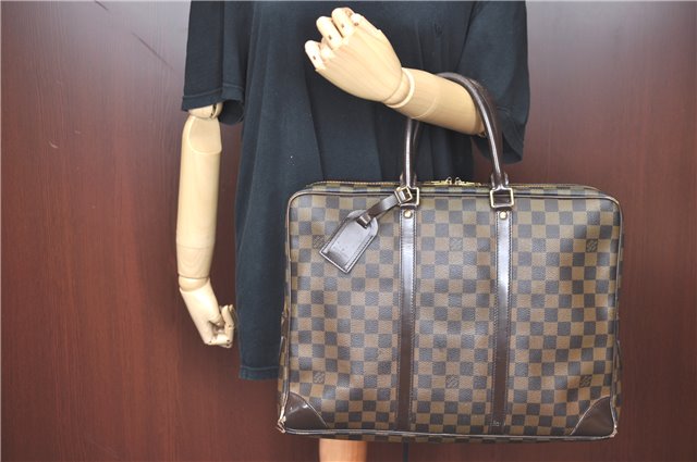 Authentic Louis Vuitton Damier Porte Documents Voyage Briefcase N41124 LV H9637