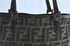 Authentic FENDI Zucca Shoulder Tote Bag Nylon Leather Brown H9646