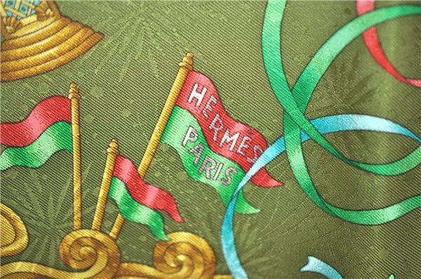 Authentic HERMES Carre 90 Scarf Merry-go-round Motif Silk Red Box H9647