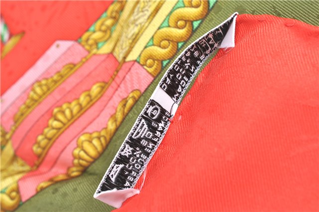 Authentic HERMES Carre 90 Scarf Merry-go-round Motif Silk Red Box H9647