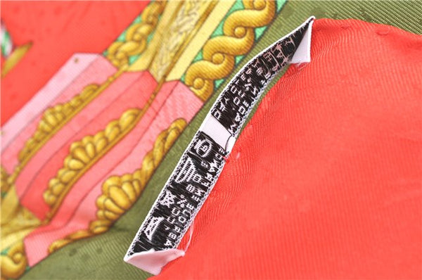 Authentic HERMES Carre 90 Scarf Merry-go-round Motif Silk Red Box H9647