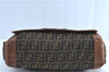 Authentic FENDI Zucca Shoulder Cross Body Bag Nylon Leather Brown H9668