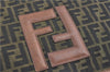 Authentic FENDI Zucca Shoulder Cross Body Bag Nylon Leather Brown H9668