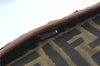 Authentic FENDI Zucca Shoulder Cross Body Bag Nylon Leather Brown H9668