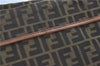 Authentic FENDI Zucca Shoulder Cross Body Bag Nylon Leather Brown H9668