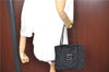 Authentic FENDI Zucca Shoulder Tote Bag Nylon Leather Black H9673