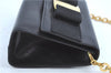 Auth Salvatore Ferragamo Vara Shoulder Cross Body Bag Leather Black SF Box H9674