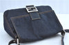 Authentic FENDI Mamma Baguette Shoulder Hand Bag Purse Denim Leather Blue H9681