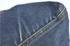 Authentic FENDI Mamma Baguette Shoulder Hand Bag Purse Denim Leather Blue H9681