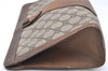Authentic GUCCI Web Sherry Line Clutch Hand Bag Purse GG PVC Leather Brown H9684