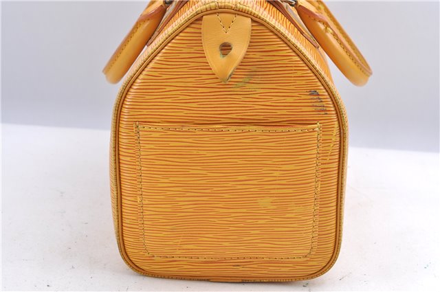 Authentic Louis Vuitton Epi Speedy 25 Hand Bag Yellow M43019 LV H9691