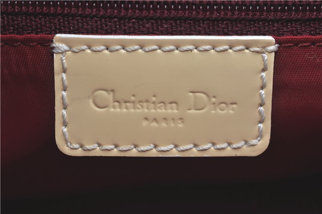 Authentic Christian Dior Trotter No.1 Hand Boston Bag PVC Enamel Red H9698