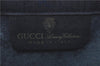 Authentic GUCCI Sherry Line Clutch Hand Bag Purse GG PVC Leather Navy Blue H9703