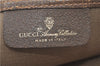 Authentic GUCCI Web Sherry Line Shoulder Tote Bag GG PVC Leather Brown H9705