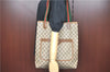 Authentic GUCCI Web Sherry Line Shoulder Tote Bag GG PVC Leather Brown H9705