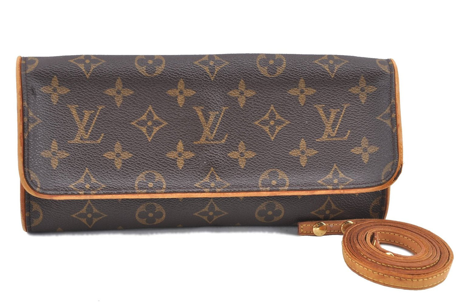 Authentic Louis Vuitton Monogram Pochette Twin GM Shoulder Bag M51852 LV H9707