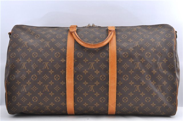 Auth Louis Vuitton Monogram Keepall Bandouliere 60 Boston Bag M41412 LV H9708