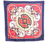 Authentic HERMES Carre 90 Scarf "WASHINGTON'S CARRIAGE" Silk Navy Blue H9718