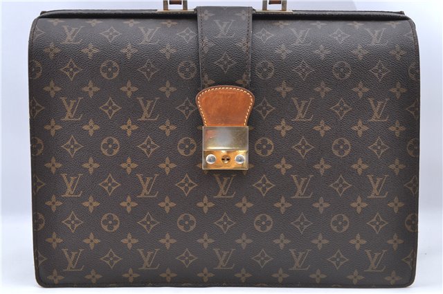 Authentic Louis Vuitton Monogram Serviette Fermoir Briefcase M53305 LV H9721