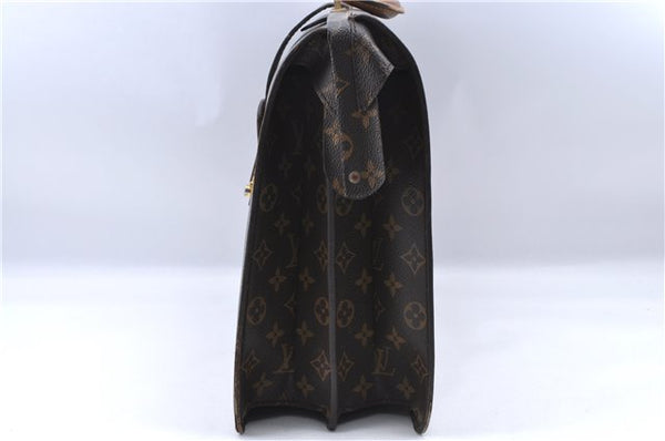 Authentic Louis Vuitton Monogram Serviette Fermoir Briefcase M53305 LV H9721