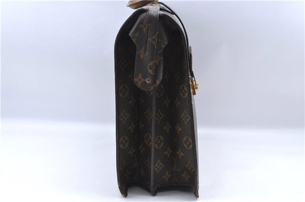 Authentic Louis Vuitton Monogram Serviette Fermoir Briefcase M53305 LV H9721