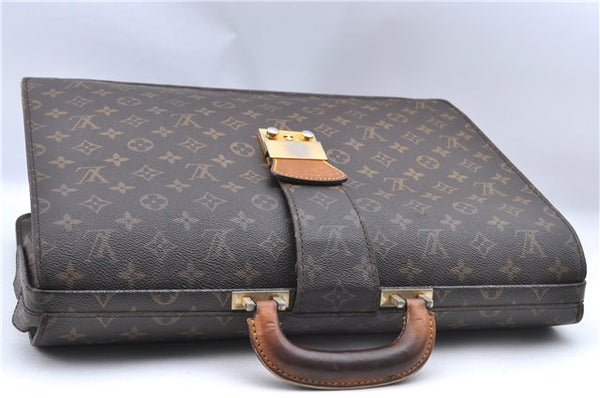 Authentic Louis Vuitton Monogram Serviette Fermoir Briefcase M53305 LV H9721