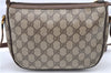 Authentic GUCCI Web Sherry Line Shoulder Cross Bag GG PVC Leather Brown H9729