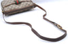 Authentic GUCCI Web Sherry Line Shoulder Cross Bag GG PVC Leather Brown H9729