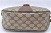 Authentic GUCCI Web Sherry Line Shoulder Cross Bag GG PVC Leather Brown H9729