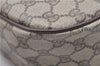 Authentic GUCCI Web Sherry Line Shoulder Cross Bag GG PVC Leather Brown H9729