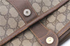 Authentic GUCCI Web Sherry Line Shoulder Cross Bag GG PVC Leather Brown H9729