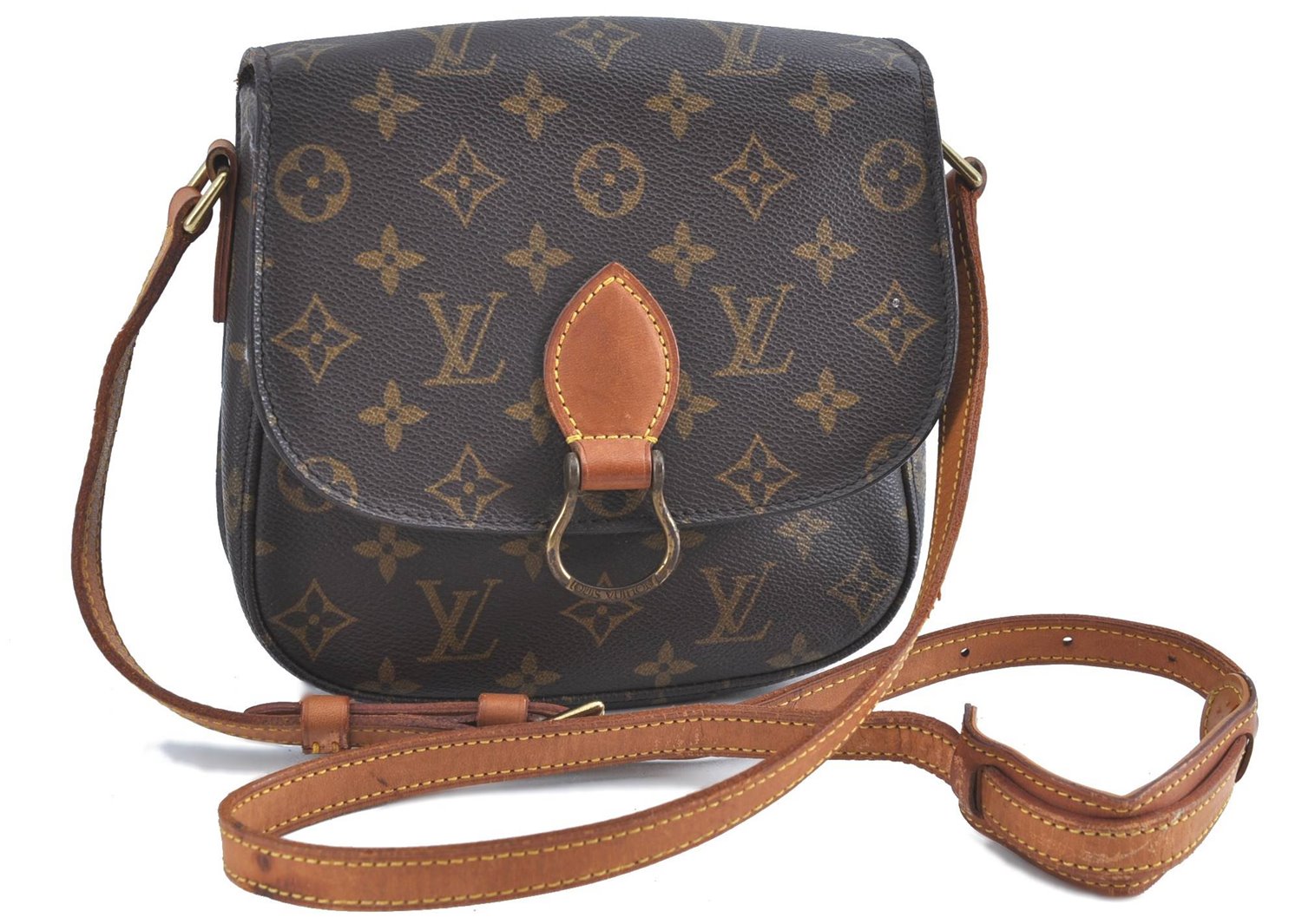 Auth Louis Vuitton Monogram Saint Cloud MM Shoulder Cross Bag M51243 LV H9731