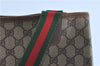 Authentic GUCCI Web Sherry Line Shoulder Tote Bag GG PVC 002586487 Brown H9734